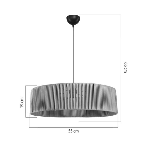 147 000190 3 Tebaha pakoworld single-light ceiling lamp E27 in brown shade Φ55x20cmLighting > Ceiling