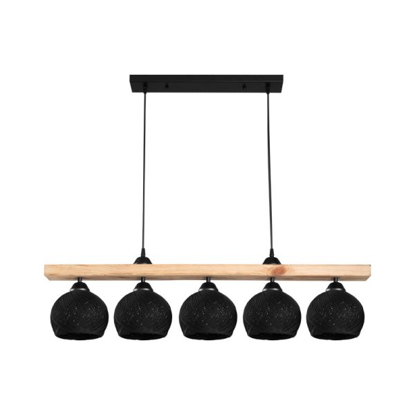 147 000198 Five-light ceiling lamp Salote pakoworld E27 in brown-black shade 100x18x24cmLighting > Ceiling
