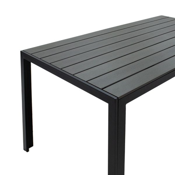 152 000003 2 Nares pakoworld table aluminum black-plywood anthracite 140x80x72.5cmOutdoor furniture > Garden dining sets