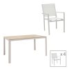 152 000006 Professional chaise longue Corte pakoworld beech alouminum white-beige textilene fabricOutdoor furniture > Sunbeds