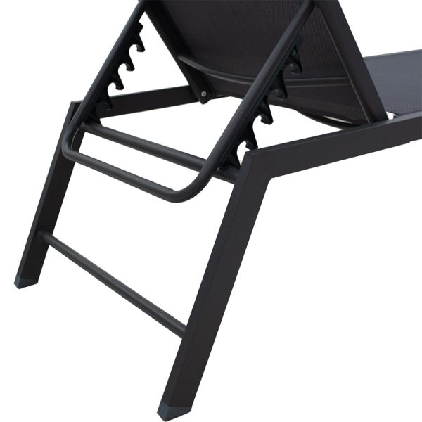 152 000012 4 Sunbed Kiara pakoworld aluminium anthracite-textilene dark greyOutdoor furniture > Sunbeds