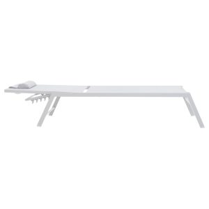 152 000013 2 Sunbed Kiara pakoworld aluminium white-beige textileneOutdoor furniture > Sunbeds
