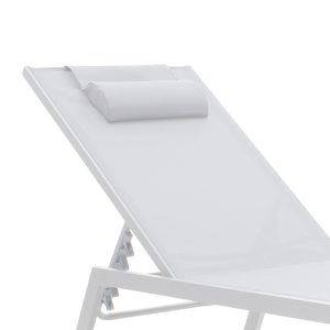 152 000013 3 Sunbed Kiara pakoworld aluminium white-beige textileneOutdoor furniture > Sunbeds