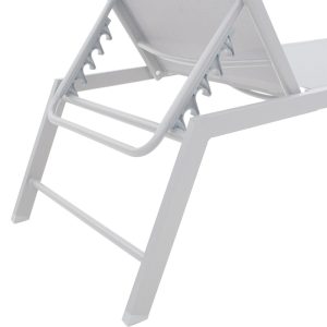 152 000013 4 Sunbed Kiara pakoworld aluminium white-beige textileneOutdoor furniture > Sunbeds