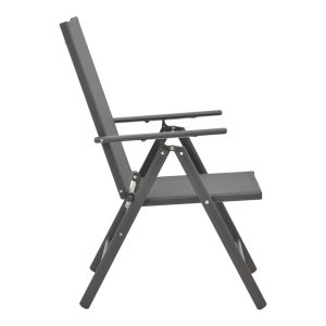 152 000023 2 Armchair Candor pakoworld anthracite metal and gray textilene 65x56x106cmOutdoor furniture > Garden armchairs