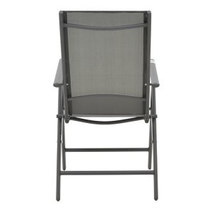 152 000023 4 Armchair Candor pakoworld anthracite metal and gray textilene 65x56x106cmOutdoor furniture > Garden armchairs