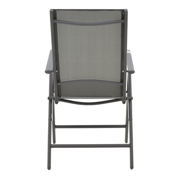 152 000023 4 Armchair Candor pakoworld anthracite metal and gray textilene 65x56x106cmOutdoor furniture > Garden armchairs