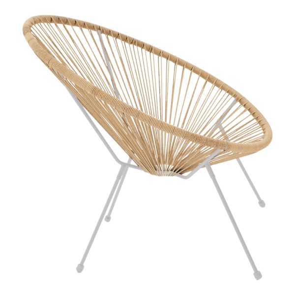 152 000038 2 Garden armchair Acapulco pakoworld white metal - pe rattan in natural shade 71x76x85cmBOHO CHIC > Chairs and Armchairs