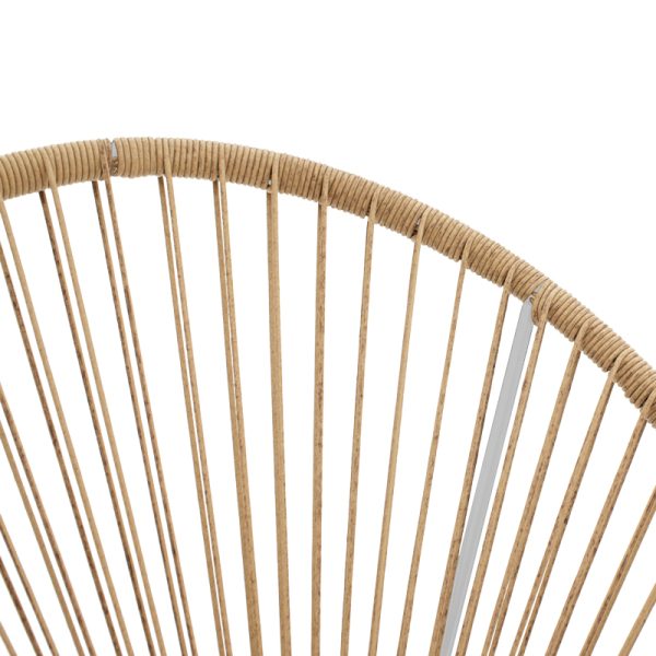 152 000038 4 Garden armchair Acapulco pakoworld white metal - pe rattan in natural shade 71x76x85cmBOHO CHIC > Chairs and Armchairs