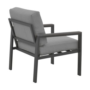 152 000060 2 Fashionable pakoworld living room set of 4 pieces fabric in gray shade and aluminum in anthracite shadeOutdoor furniture > Garden lounge sets