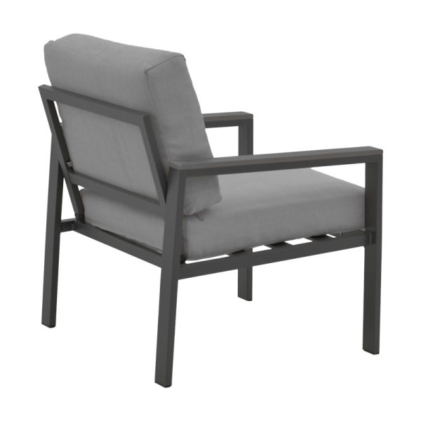 152 000060 2 Fashionable pakoworld living room set of 4 pieces fabric in gray shade and aluminum in anthracite shadeOutdoor furniture > Garden lounge sets