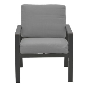 152 000060 4 Fashionable pakoworld living room set of 4 pieces fabric in gray shade and aluminum in anthracite shadeOutdoor furniture > Garden lounge sets