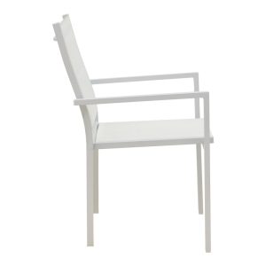 152 000076 3 Zacreta- Nares dining table set of 5 pcs pakoworld white aluminum and plywood in natural color 180x90x72.5cmOutdoor furniture > Garden food table