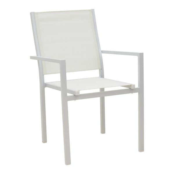 152 000077 1 Dining table Zacreta-Nares set of 7 pakoworld white aluminum and plywood in natural color 180x90x72.5cmOutdoor furniture > Garden food table