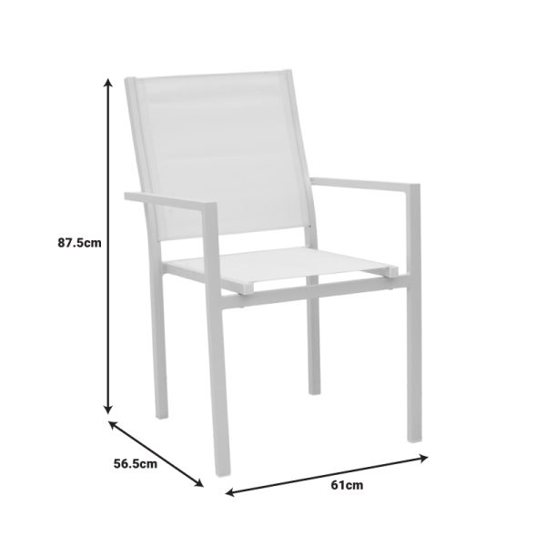 152 000077 7 Dining table Zacreta-Nares set of 7 pakoworld white aluminum and plywood in natural color 180x90x72.5cmOutdoor furniture > Garden food table