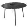 152 000088 Dining set 7 pcs Banou-Pino pakoworld teak wood in natural - black shade 180/240x100x75cmOutdoor furniture > Garden food table