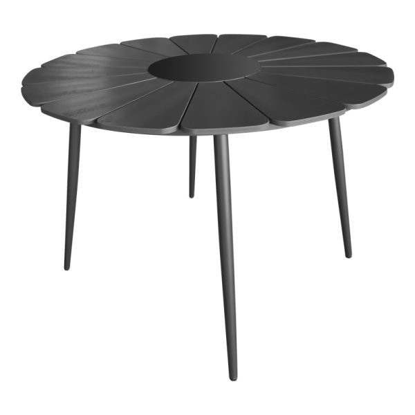 152 000088 Pinap table pakoworld black aluminum and black plywood D110x74cmOutdoor furniture > Garden dining sets