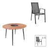 152 000100 Sellis pakoworld dining set 3pcs mosaic-metal blackOutdoor furniture > Garden food table