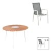 152 000101 Garden armchair Dashiell pakoworld metal white textilene light grey 71x58x94cmOutdoor furniture > Garden armchairs
