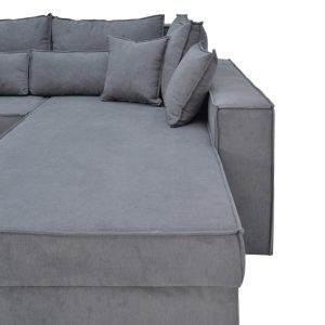 166 000025 4 Corner reversible sofa Venzie pakoworld grey color fabric 283x214x83cmIndoor furniture > Cornered sofas