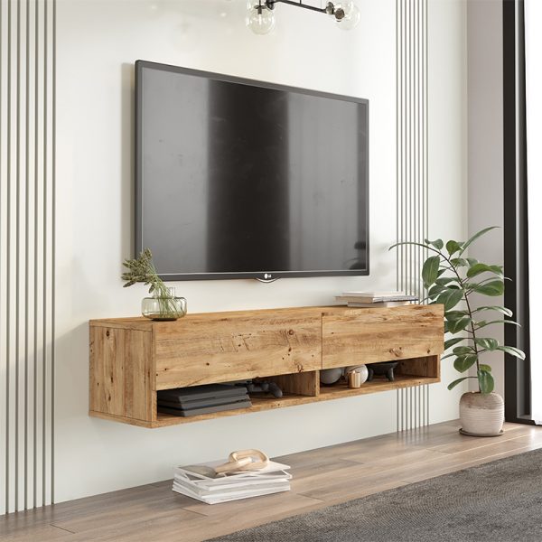 176 000063 2 Roscoe pakoworld wall TV unit in color sonoma 140x31.6x29.6cmIndoor furniture > TV stands