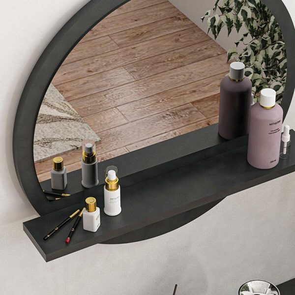 176 000172 2 Breda pakoworld melamine mirror in anthracite shade 49x6x49cmIndoor furniture > Home organization > Bathroom > Mirrors
