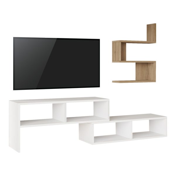 176 000222 Kakomo pakoworld living room set in white-natural shade 170x29.5x43cmIndoor furniture > Living room sets