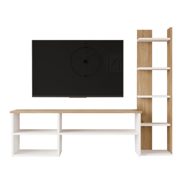 176 000224 3 Perla pakoworld living room set in white-natural 120x29.5x41.8cmIndoor furniture > Living room sets