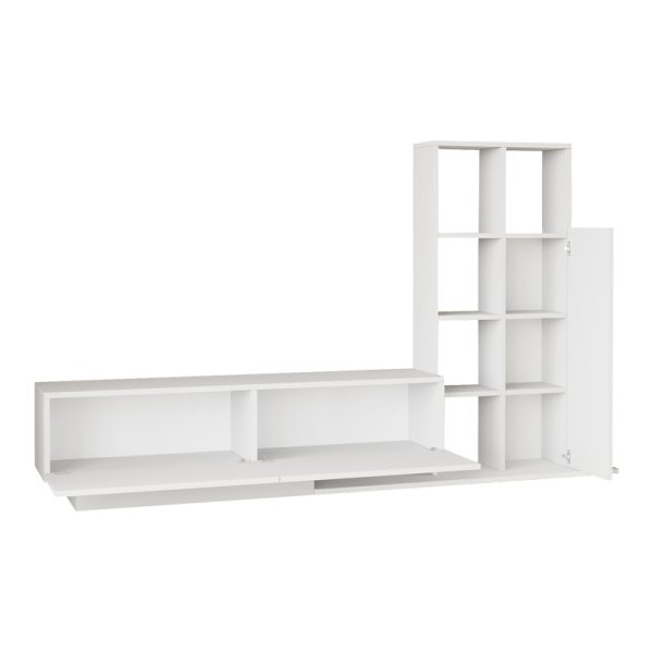 176 000225 3 Damon pakoworld living room set in white 140x29.5x39.5cmIndoor furniture > Living room sets