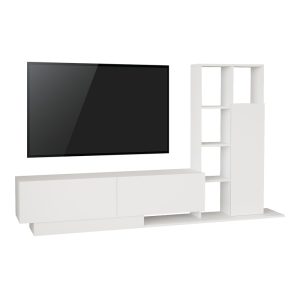 176 000225 Damon pakoworld living room set in white 140x29.5x39.5cmIndoor furniture > Living room sets