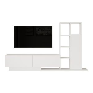 176 000225 4 Damon pakoworld living room set in white 140x29.5x39.5cmIndoor furniture > Living room sets