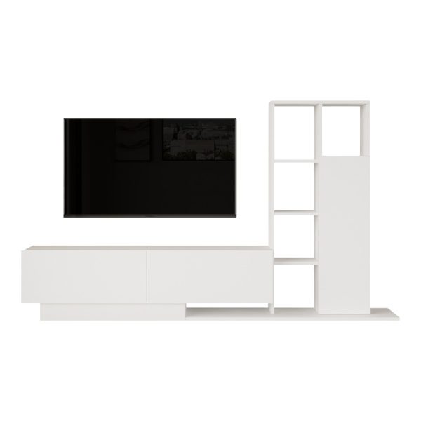 176 000225 4 Damon pakoworld living room set in white 140x29.5x39.5cmIndoor furniture > Living room sets