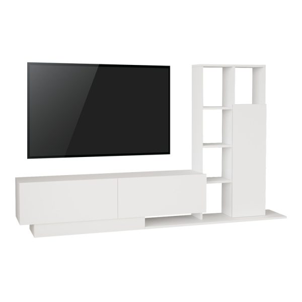 176 000225 Damon pakoworld living room set in white 140x29.5x39.5cmIndoor furniture > Living room sets