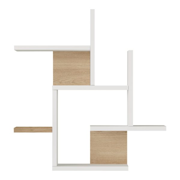 176 000227 3 Nogara pakoworld wall shelf in natural-white shade 62.6x14.5x66.2cmIndoor furniture > Wall shelves