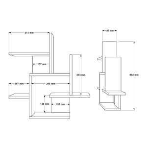 176 000227 4 Nogara pakoworld wall shelf in natural-white shade 62.6x14.5x66.2cmIndoor furniture > Wall shelves
