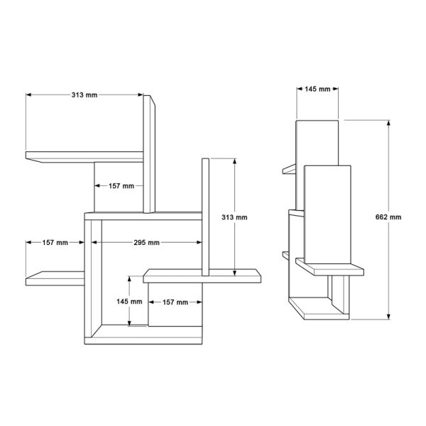 176 000227 4 Nogara pakoworld wall shelf in natural-white shade 62.6x14.5x66.2cmIndoor furniture > Wall shelves