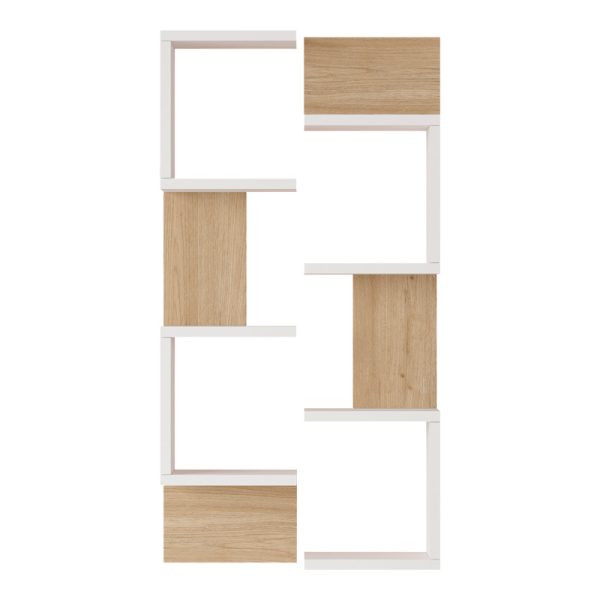 176 000229 3 Pomar pakoworld wall shelf in natural-white shade 47.2x14.5x92.5cmIndoor furniture > Wall shelves