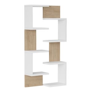 176 000229 Pomar pakoworld wall shelf in natural-white shade 47.2x14.5x92.5cmIndoor furniture > Wall shelves