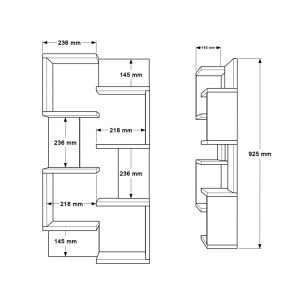 176 000229 4 Pomar pakoworld wall shelf in natural-white shade 47.2x14.5x92.5cmIndoor furniture > Wall shelves