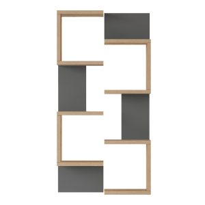 176 000230 3 Pomar pakoworld wall shelf in natural-anthracite shade 47.2x14.5x92.5cmIndoor furniture > Wall shelves