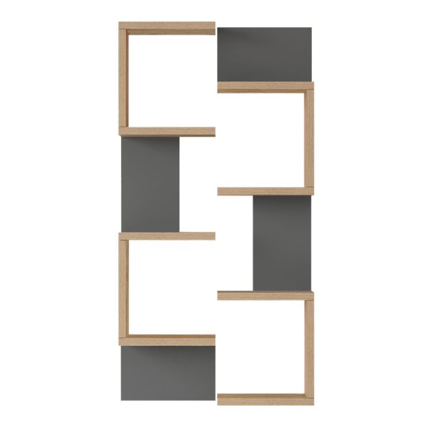 176 000230 3 Pomar pakoworld wall shelf in natural-anthracite shade 47.2x14.5x92.5cmIndoor furniture > Wall shelves