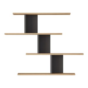176 000232 3 Zaka pakoworld wall shelf in natural-anthracite shade 98.7x14.5x78cmIndoor furniture > Wall shelves