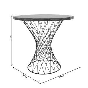 180 000029 2 Dining table Table Ronlele pakoworld metal black-walnut D81x76cmIndoor furniture > Dining Tables