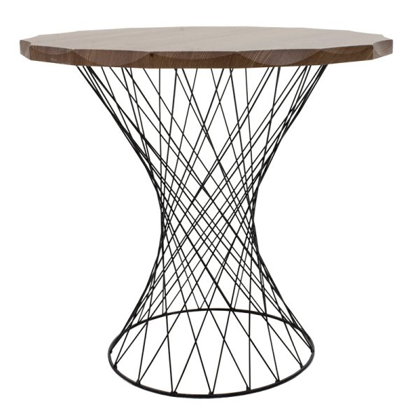 180 000029 Dining table Table Ronlele pakoworld metal black-walnut D81x76cmIndoor furniture > Dining Tables
