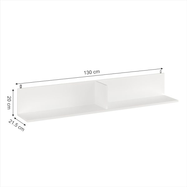 184 000109 3 Wall shelf Drowel pakoworld in white color 130x21.6x20cmIndoor furniture > Wall shelves
