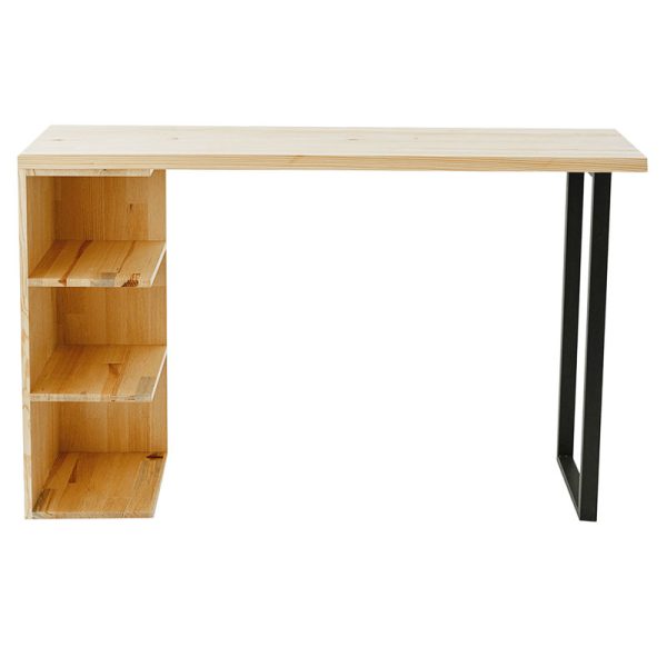 197 000067 2 Table Bar Collins pakoworld natural pine wood 35mm natural- black 139x29x90cmIndoor furniture > Dining Tables