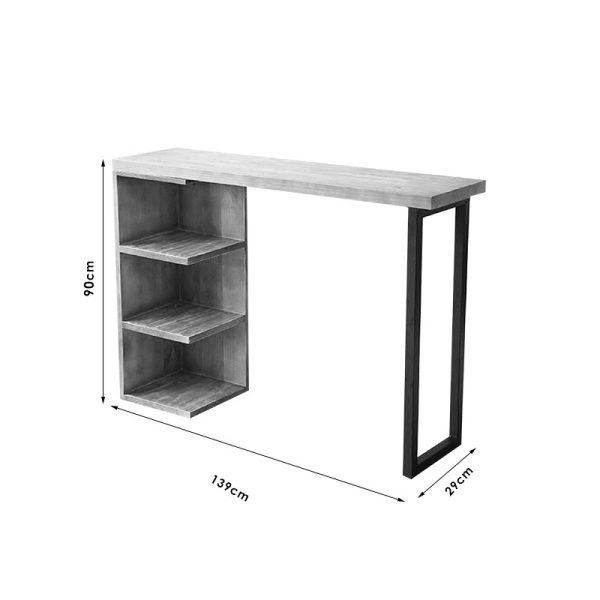 197 000067 3 Table Bar Collins pakoworld natural pine wood 35mm natural- black 139x29x90cmIndoor furniture > Dining Tables