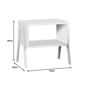 197 000265 3 Taffa pakoworld bedside table with white metal legs in white shade 49x35x49cmIndoor furniture > Bedside tables