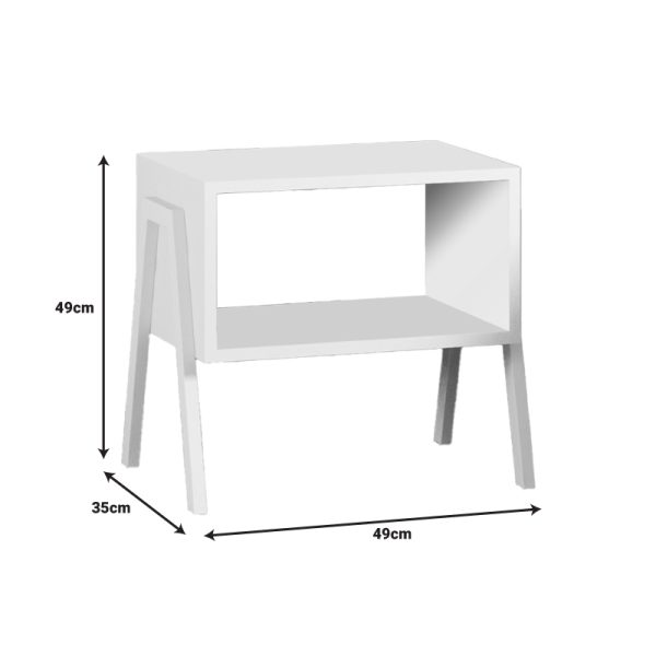 197 000265 3 Taffa pakoworld bedside table with white metal legs in white shade 49x35x49cmIndoor furniture > Bedside tables