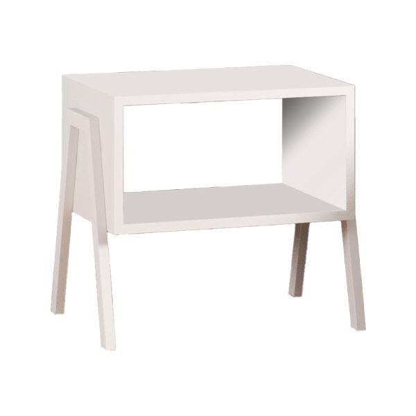 197 000265 Taffa pakoworld bedside table with white metal legs in white shade 49x35x49cmIndoor furniture > Bedside tables